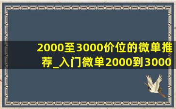 2000至3000价位的微单推荐_入门微单2000到3000