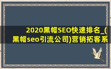 2020黑帽SEO快速排名_(黑帽seo引流公司)营销拓客系统seo黑帽