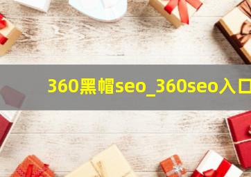 360黑帽seo_360seo入口