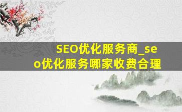 SEO优化服务商_seo优化服务哪家收费合理
