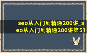 seo从入门到精通200讲_seo从入门到精通200讲第51讲