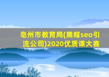亳州市教育局(黑帽seo引流公司)2020优质课大赛