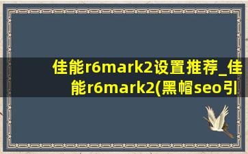 佳能r6mark2设置推荐_佳能r6mark2(黑帽seo引流公司)设置