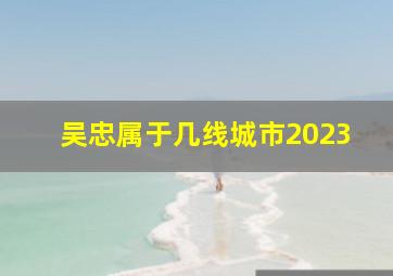 吴忠属于几线城市2023