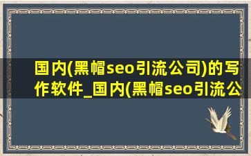 国内(黑帽seo引流公司)的写作软件_国内(黑帽seo引流公司)的写真图片网站