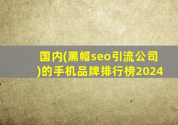 国内(黑帽seo引流公司)的手机品牌排行榜2024