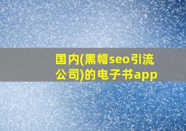 国内(黑帽seo引流公司)的电子书app