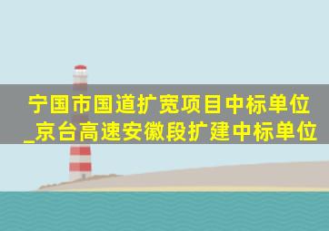 宁国市国道扩宽项目中标单位_京台高速安徽段扩建中标单位