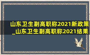 山东卫生副高职称2021新政策_山东卫生副高职称2021结果