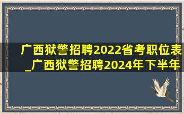 广西狱警招聘2022省考职位表_广西狱警招聘2024年下半年招聘么