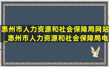 惠州市人力资源和社会保障局网站_惠州市人力资源和社会保障局电话