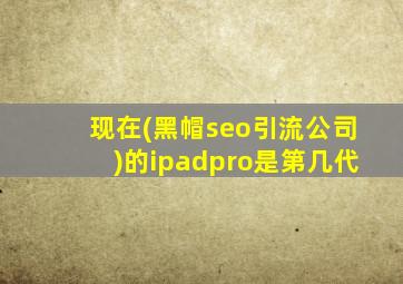 现在(黑帽seo引流公司)的ipadpro是第几代