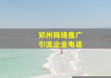 郑州网络推广引流企业电话