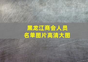 黑龙江商会人员名单图片高清大图